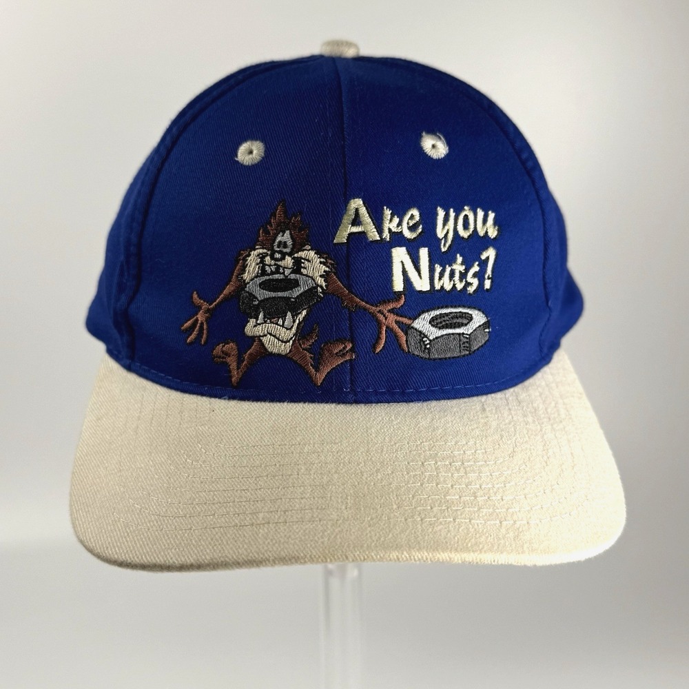 Vintage Looney Toons Taz Hat‎ Tasmanian Devil Are You Nuts Cap Warner 1998